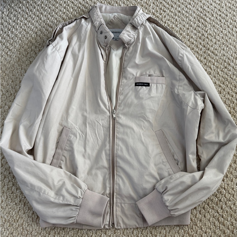 Members Only Light Tan Windbreaker